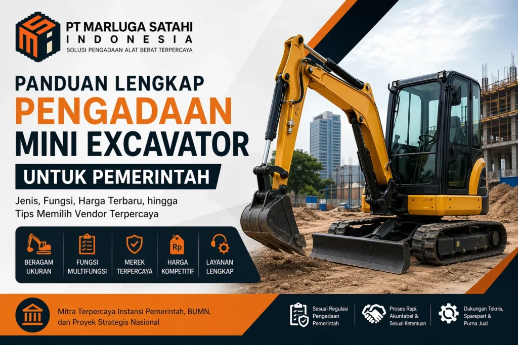 Ilustrasi panduan pengadaan mini excavator untuk instansi pemerintah