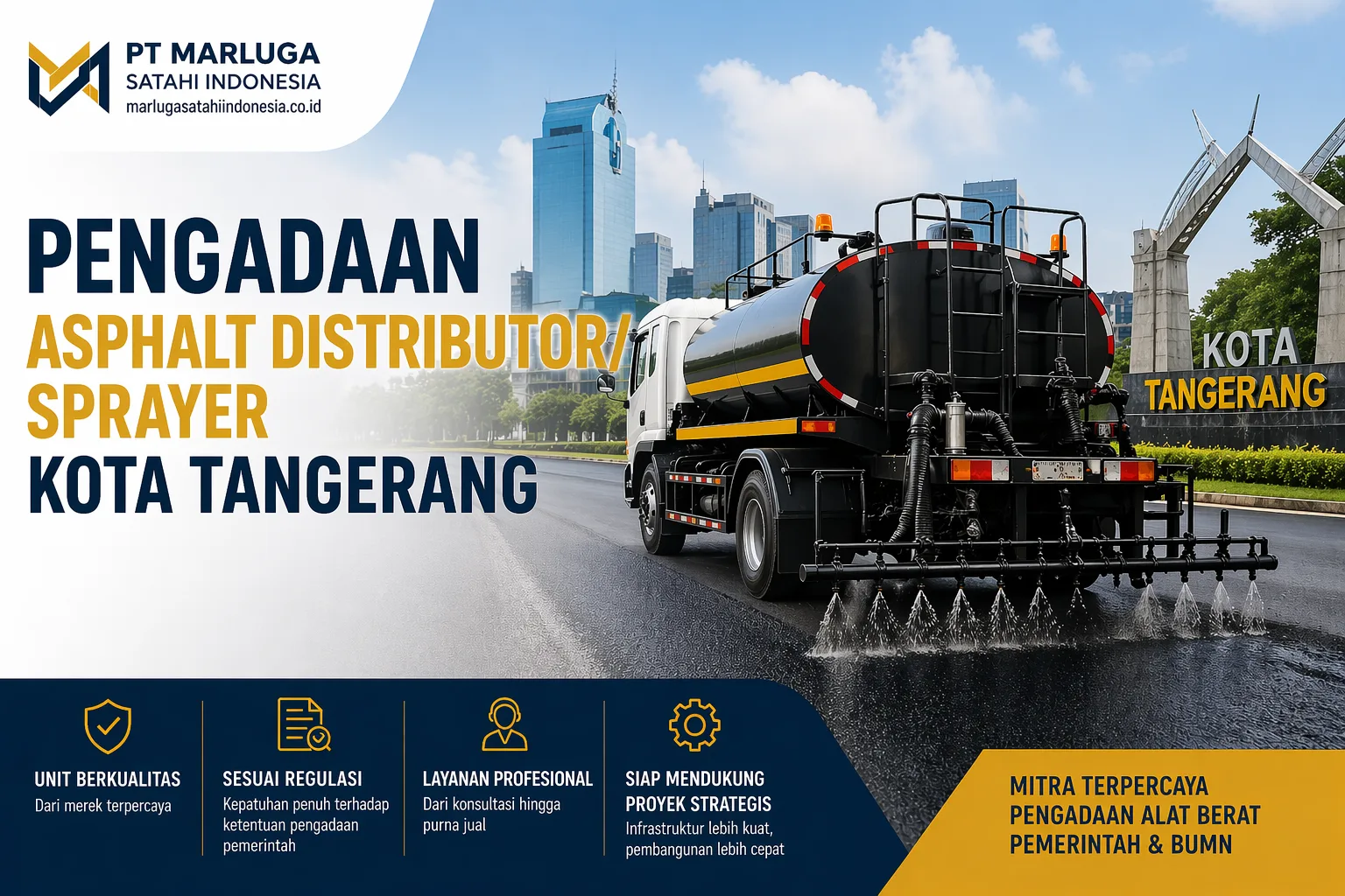 Proses pengadaan asphalt distributor/sprayer Kota Tangerang untuk infrastruktur jalan