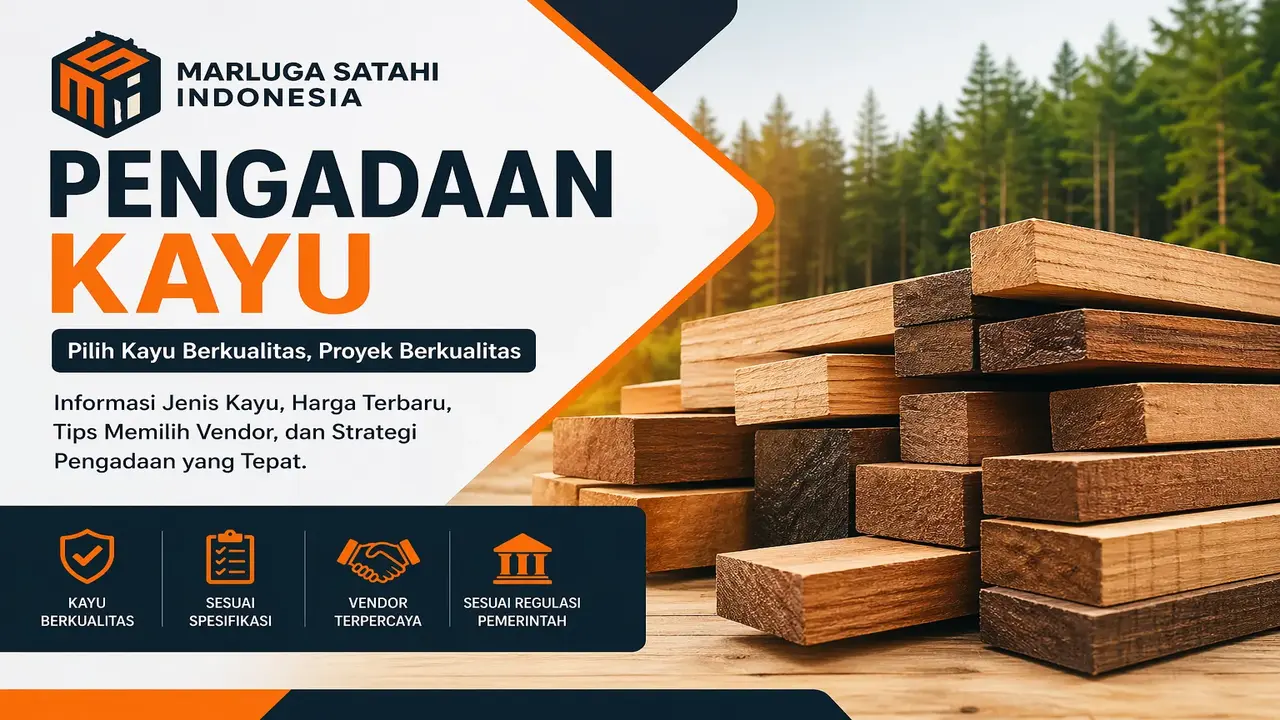 Ilustrasi pengadaan kayu berkualitas untuk proyek pemerintah oleh Marluga Satahi Indonesia