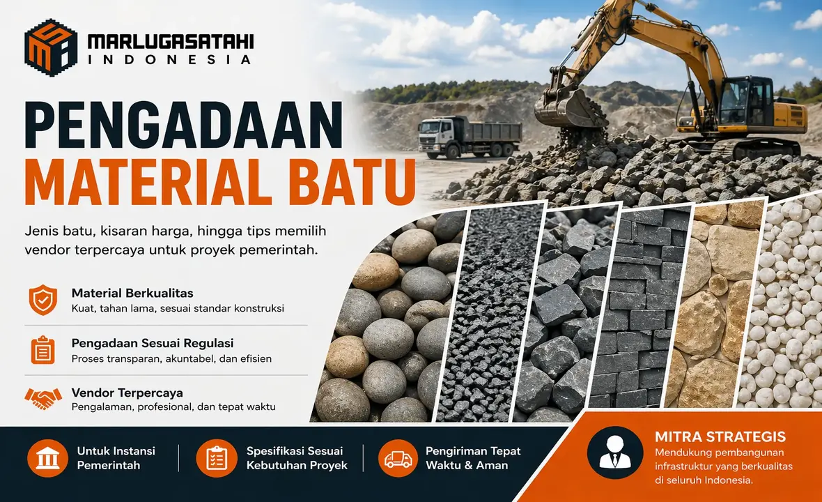 Ilustrasi pengadaan material batu konstruksi dan batu alam berkualitas