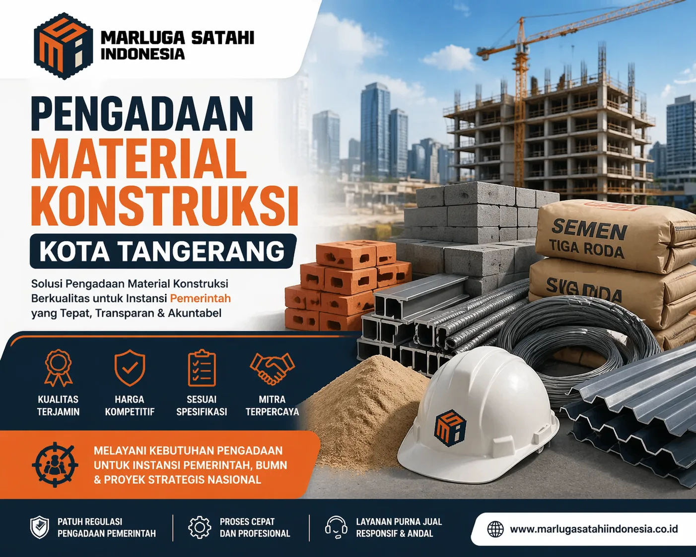 Ilustrasi Pengadaan Material konstruksi Kota Tangerang PT. Marluga Satahi indonesia