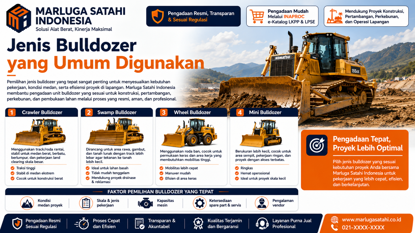 Toko Alat Berat Bulldozer terpercaya dengan dukungan produk berkualitas, spare part tersedia, layanan purna jual, pengiriman cepat, dan konsultasi profesional.