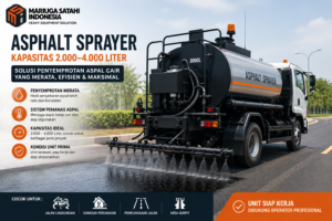Asphalt Sprayer kapasitas 2.000–4.000 liter untuk proyek jalan lingkungan, perumahan, dan pemeliharaan jalan. Unit berkualitas, hemat biaya, dan siap operasional.