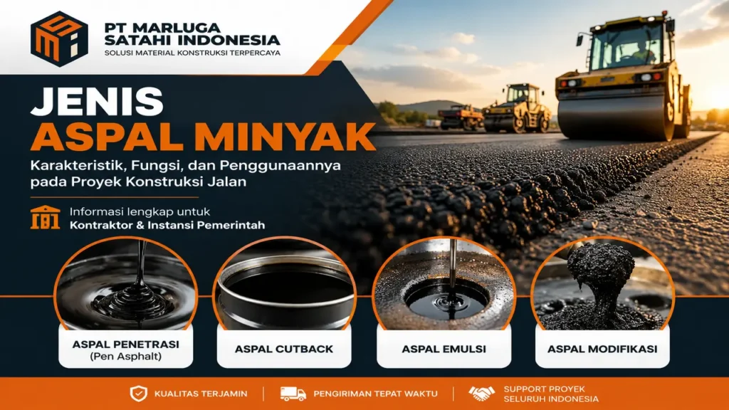 Jenis aspal minyak untuk proyek konstruksi jalan oleh PT Marluga Satahi Indonesia