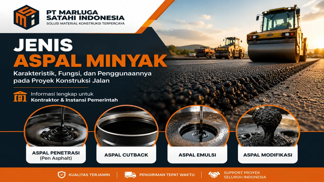 Jenis aspal minyak untuk proyek konstruksi jalan oleh PT Marluga Satahi Indonesia