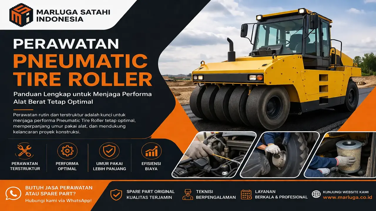 Panduan perawatan pneumatic tire roller untuk menjaga performa alat berat konstruksi