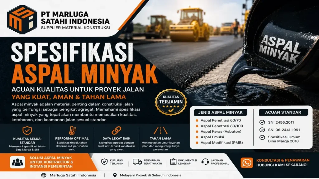 Spesifikasi aspal minyak untuk proyek jalan dan konstruksi. Penyedia PT.Marluga Satahi Indonesia
