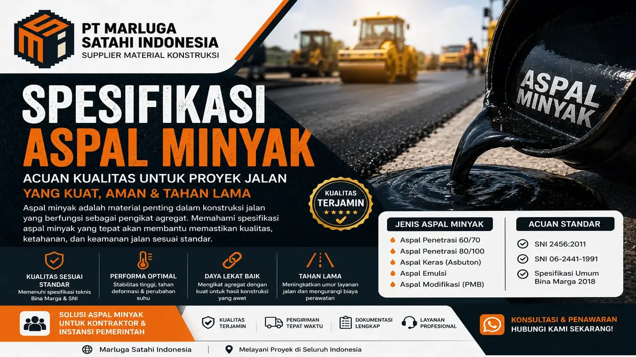 Spesifikasi aspal minyak untuk proyek jalan dan konstruksi. Penyedia PT.Marluga Satahi Indonesia
