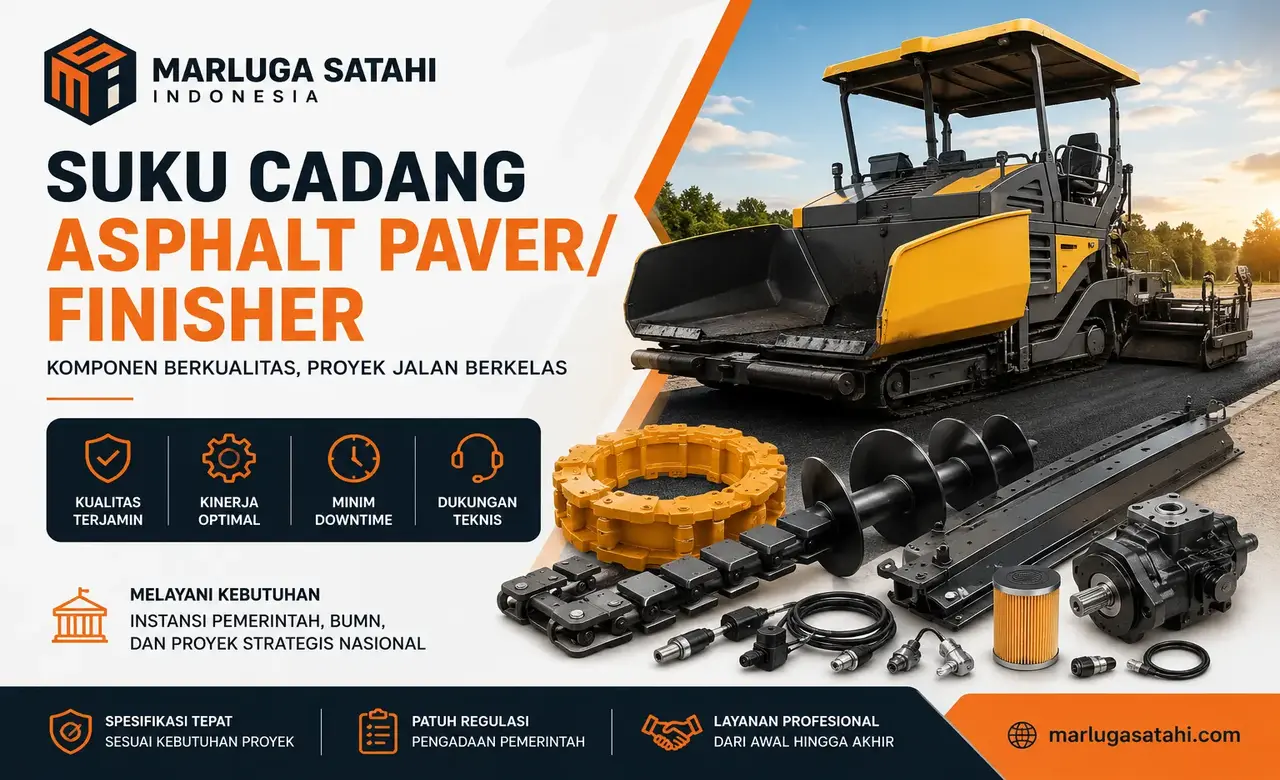 Suku Cadang Asphalt Paver/Finisher berkualitas dari PT Marluga Satahi Indonesia untuk proyek konstruksi jalan dan pengaspalan pemerintah
