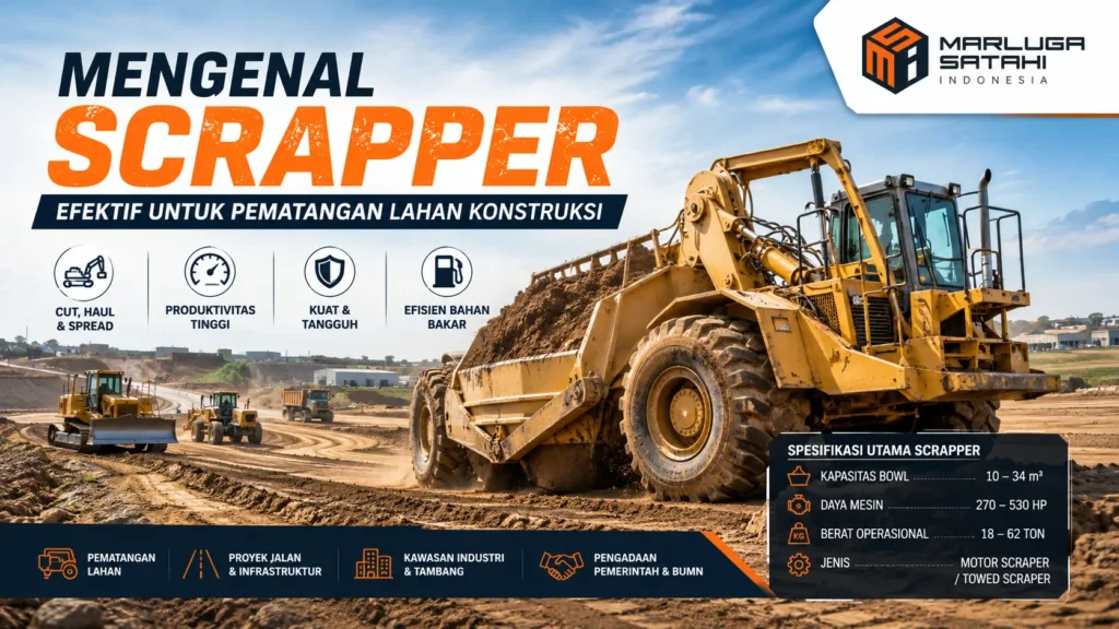 Mengenal Scraper untuk pematangan lahan konstruksi dan proyek earthmoving
