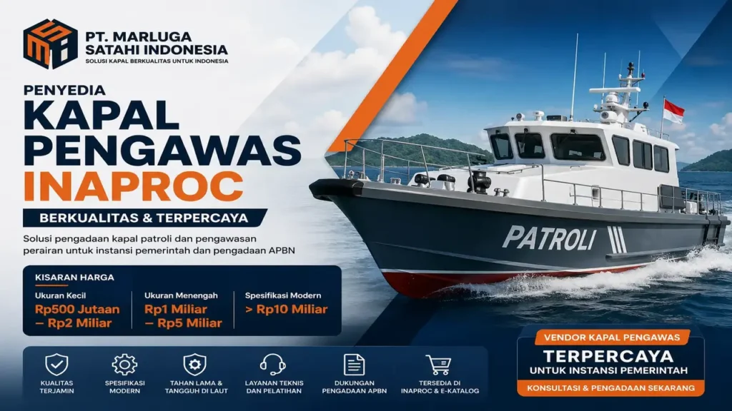 penyedia kapal pengawas Inaproc berkualitas dan terpercaya untuk pengadaan kapal patroli instansi pemerintah PT Marluga Satahi Indonesia