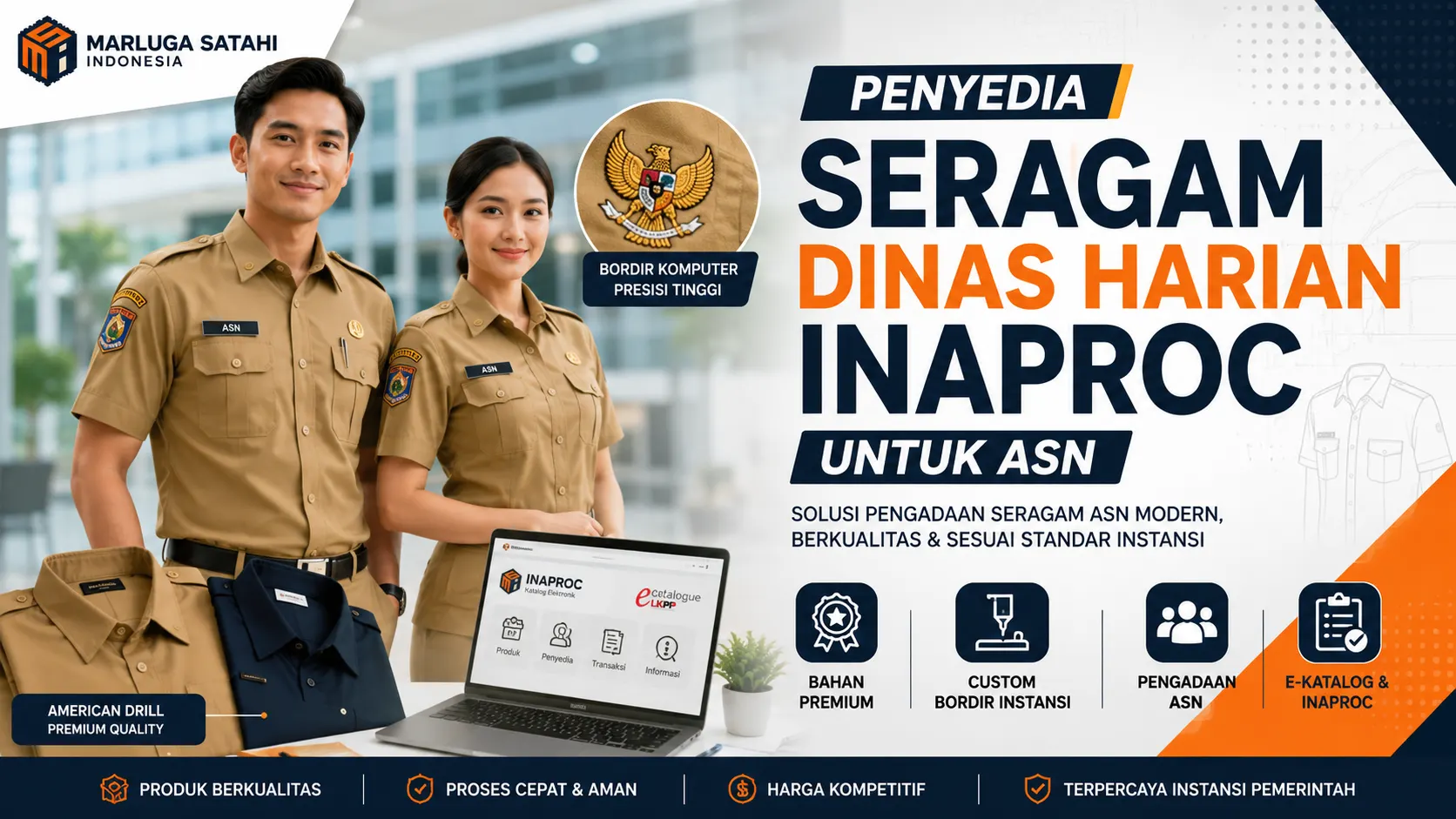 Penyedia Seragam Dinas Harian Inaproc untuk kebutuhan ASN dan instansi pemerintah