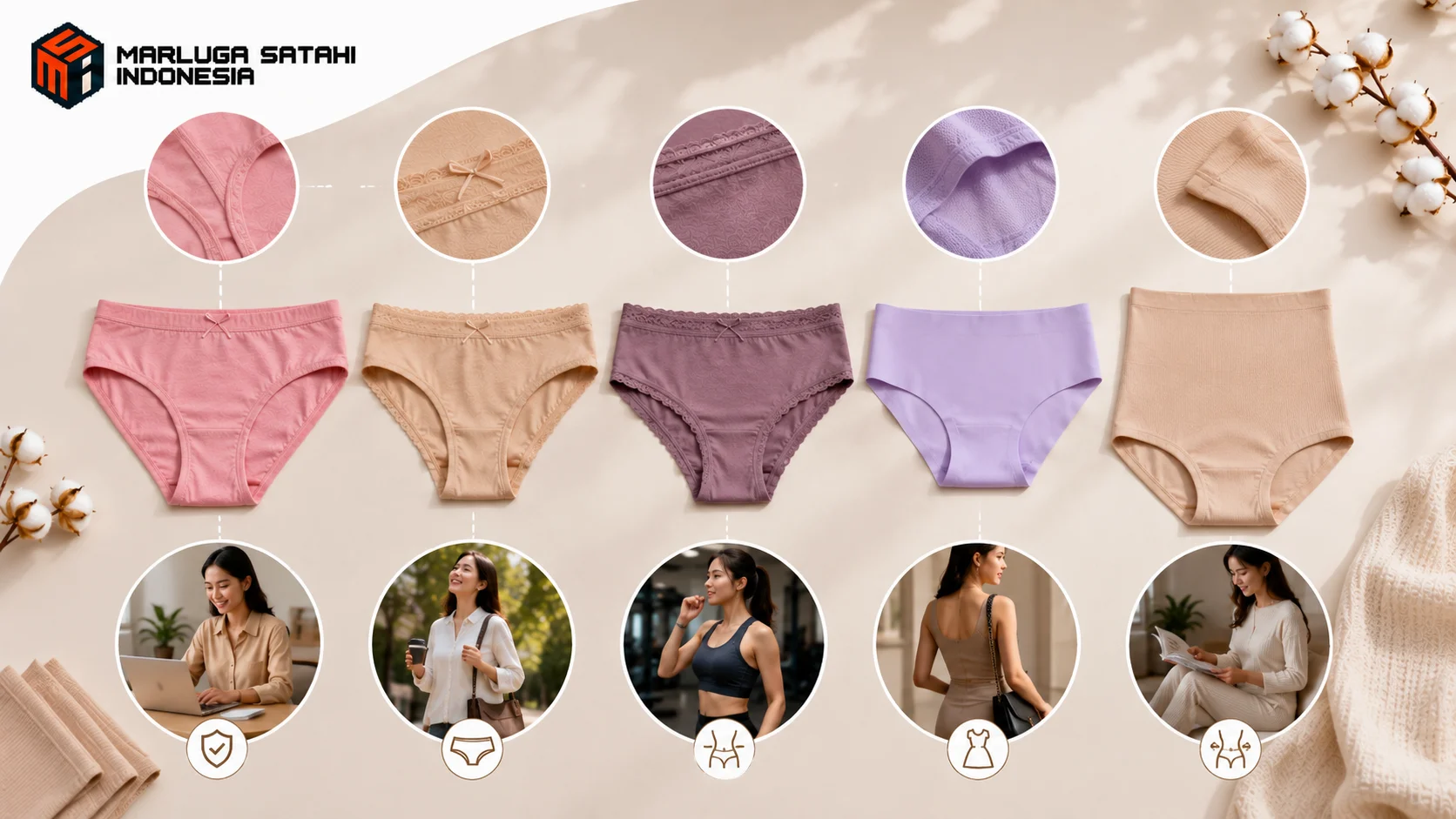 Koleksi celana dalam perempuan berbahan nyaman dengan berbagai model populer untuk mendukung aktivitas harian.