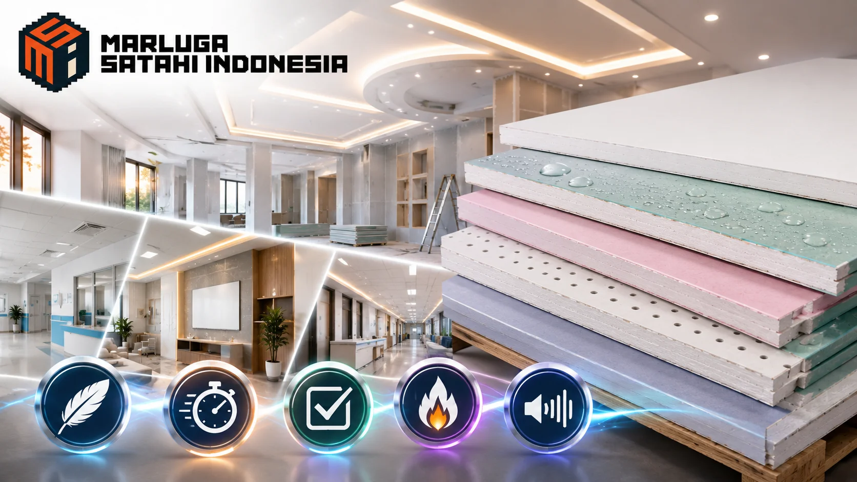 Perbandingan gypsum board dan material konvensional untuk kebutuhan konstruksi interior modern.