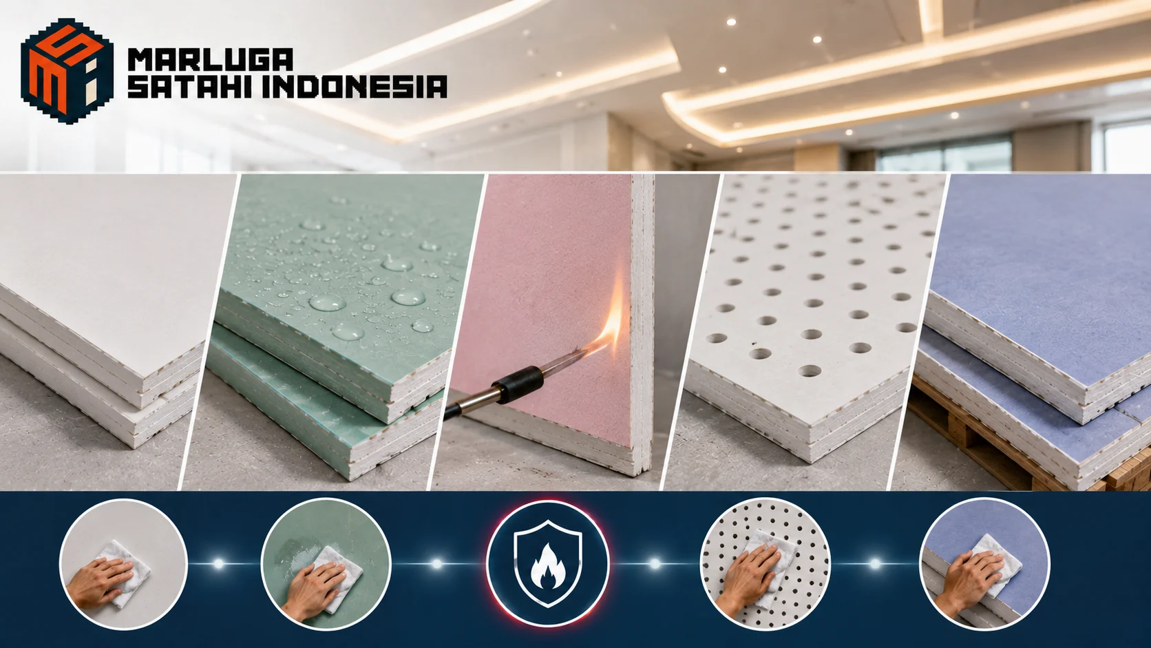 Perawatan gypsum board melalui pemeriksaan kelembapan, pembersihan permukaan, dan perbaikan ringan secara berkala.