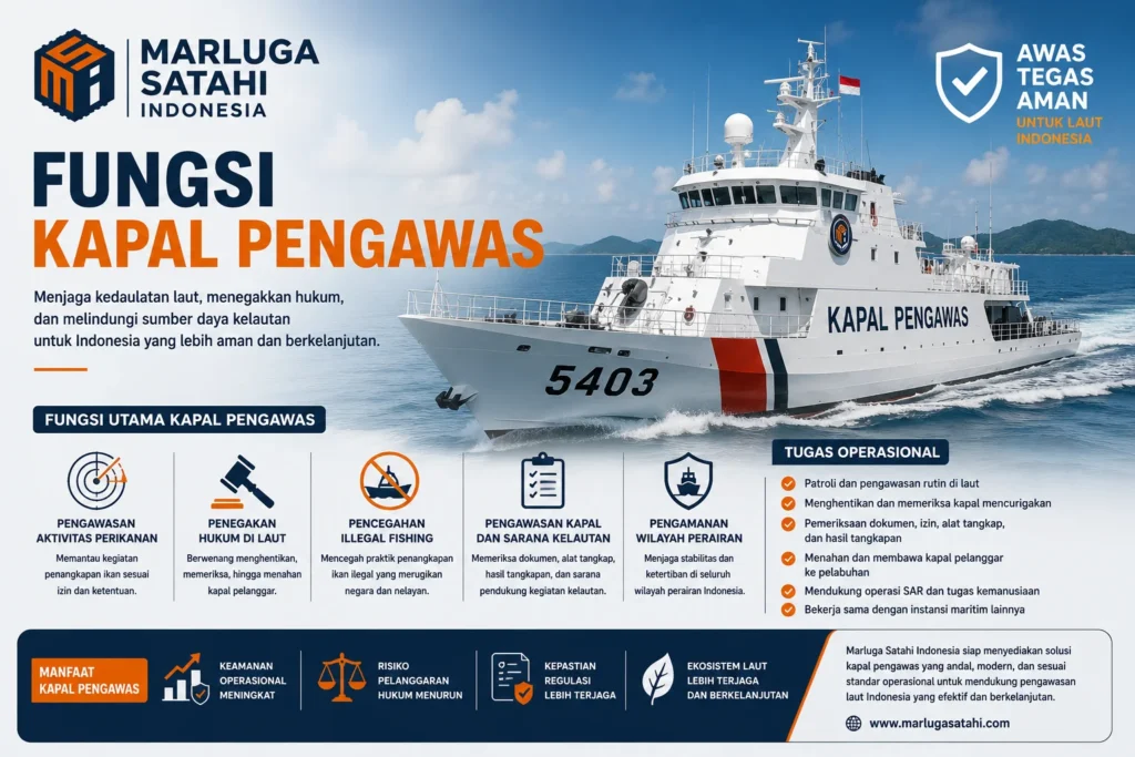 Fungsi kapal pengawas dalam pengawasan perikanan, penegakan hukum laut, dan pengamanan wilayah perairan Indonesia