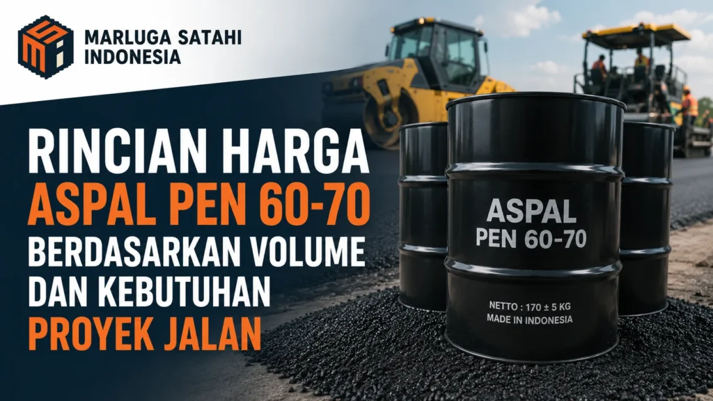 Harga Aspal Pen 60-70 untuk proyek jalan berdasarkan volume pembelian dan spesifikasi