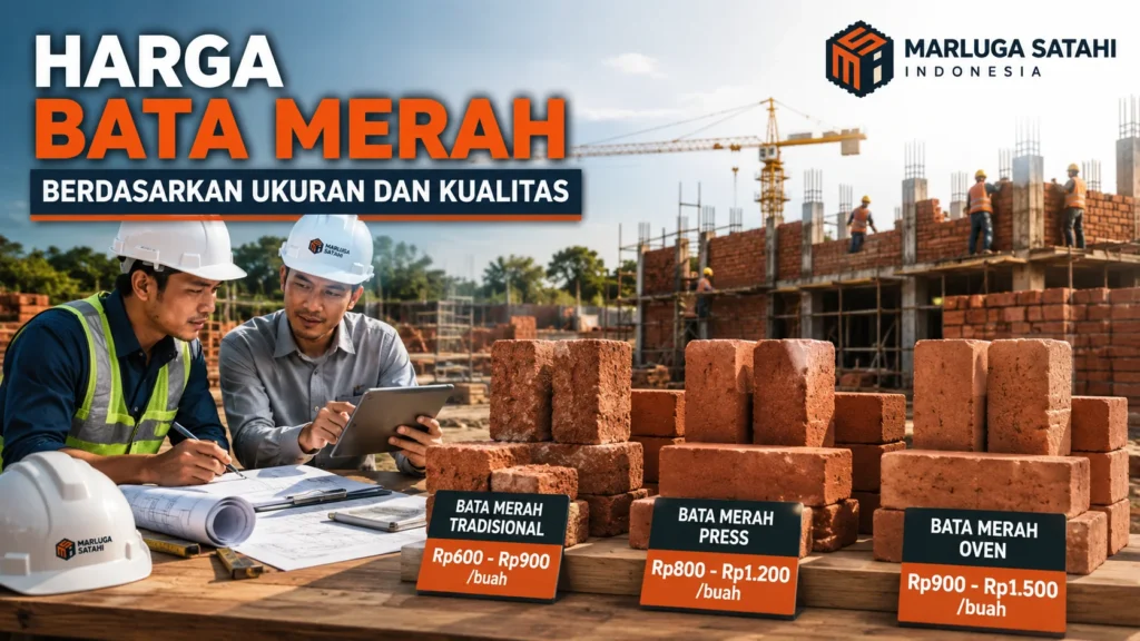 Harga Bata Merah berdasarkan ukuran dan kualitas untuk proyek konstruksi