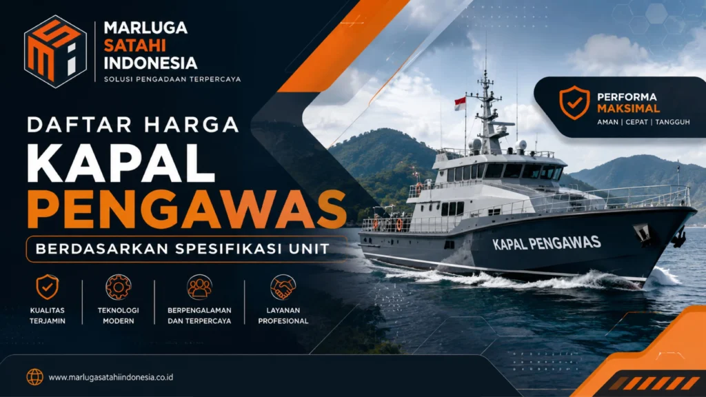 Ilustrasi gambar harga kapal pengawas berdasarkan spesifikasi unit untuk kebutuhan pengawasan dan operasional maritim oleh Marluga Satahi Indonesia