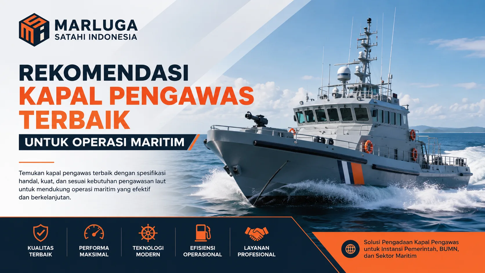 Ilustrasi gambar rekomendasi kapal pengawas terbaik untuk operasi maritim dengan spesifikasi handal dan modern