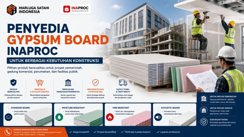 Penyedia Gypsum Board Inaproc dengan pilihan produk untuk berbagai kebutuhan konstruksi