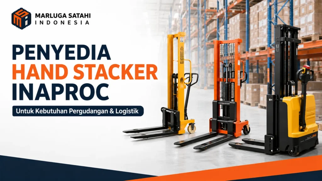 Penyedia Hand Stacker Inaproc untuk kebutuhan pergudangan dan logistik dengan berbagai pilihan hand stacker berkualitas