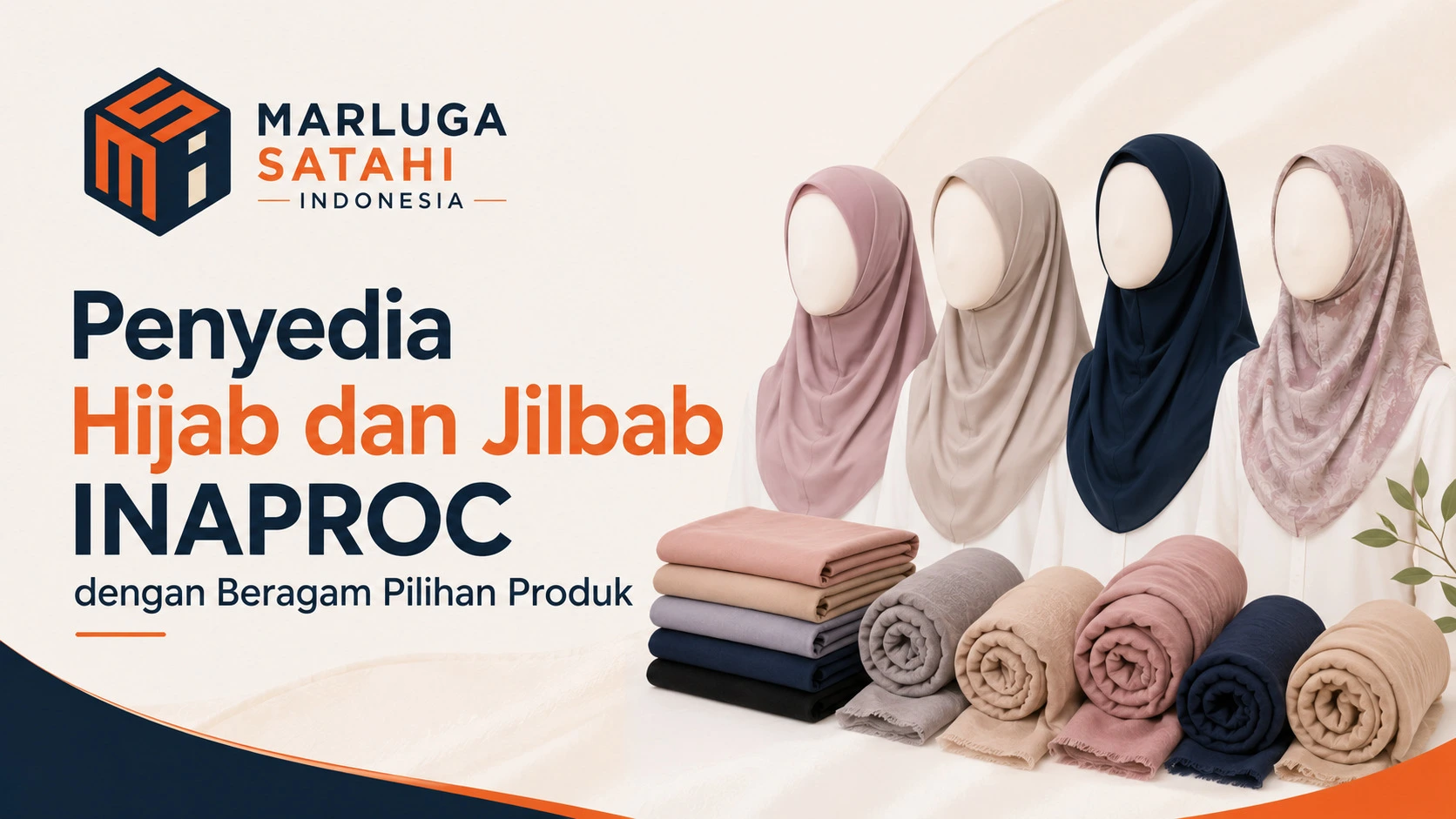 Penyedia hijab dan jilbab Inaproc dengan beragam pilihan produk serta logo Marluga Satahi Indonesia