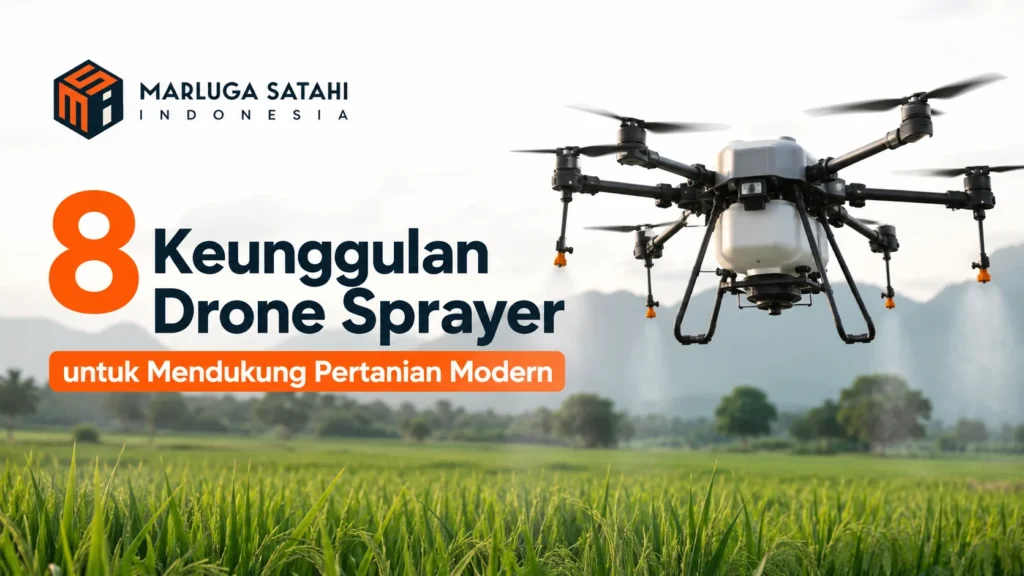 Ilustrasi Gambar Keunggulan drone sprayer untuk mendukung pertanian modern dengan penyemprotan lahan secara presisi
