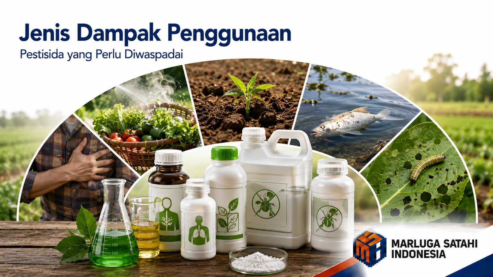 Ragam jenis dampak penggunaan pestisida sintetis seperti bahaya residu pada pangan hingga penurunan kualitas kesuburan tanah.