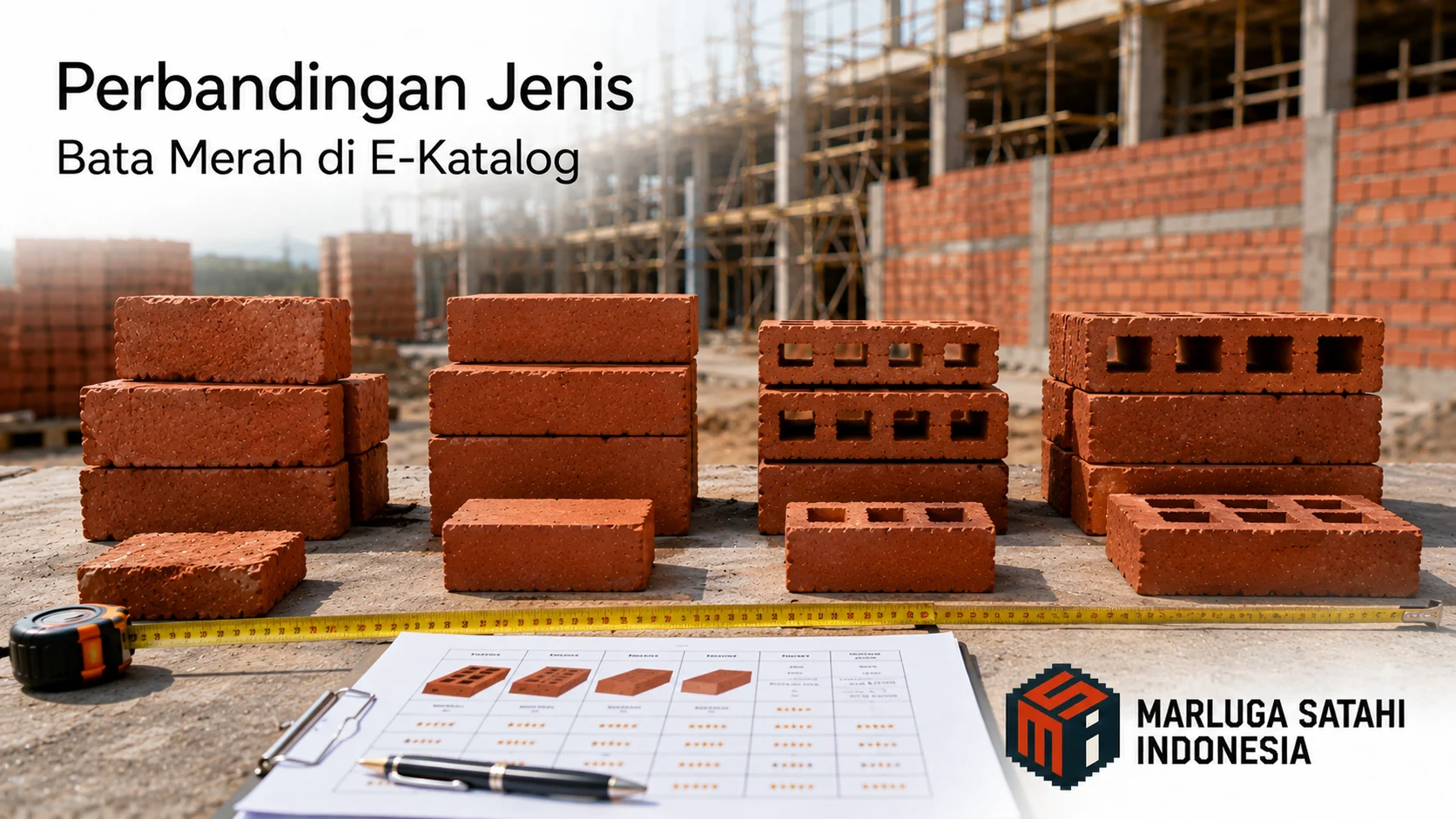 Perbandingan jenis bata merah yang tersedia di E-Katalog.