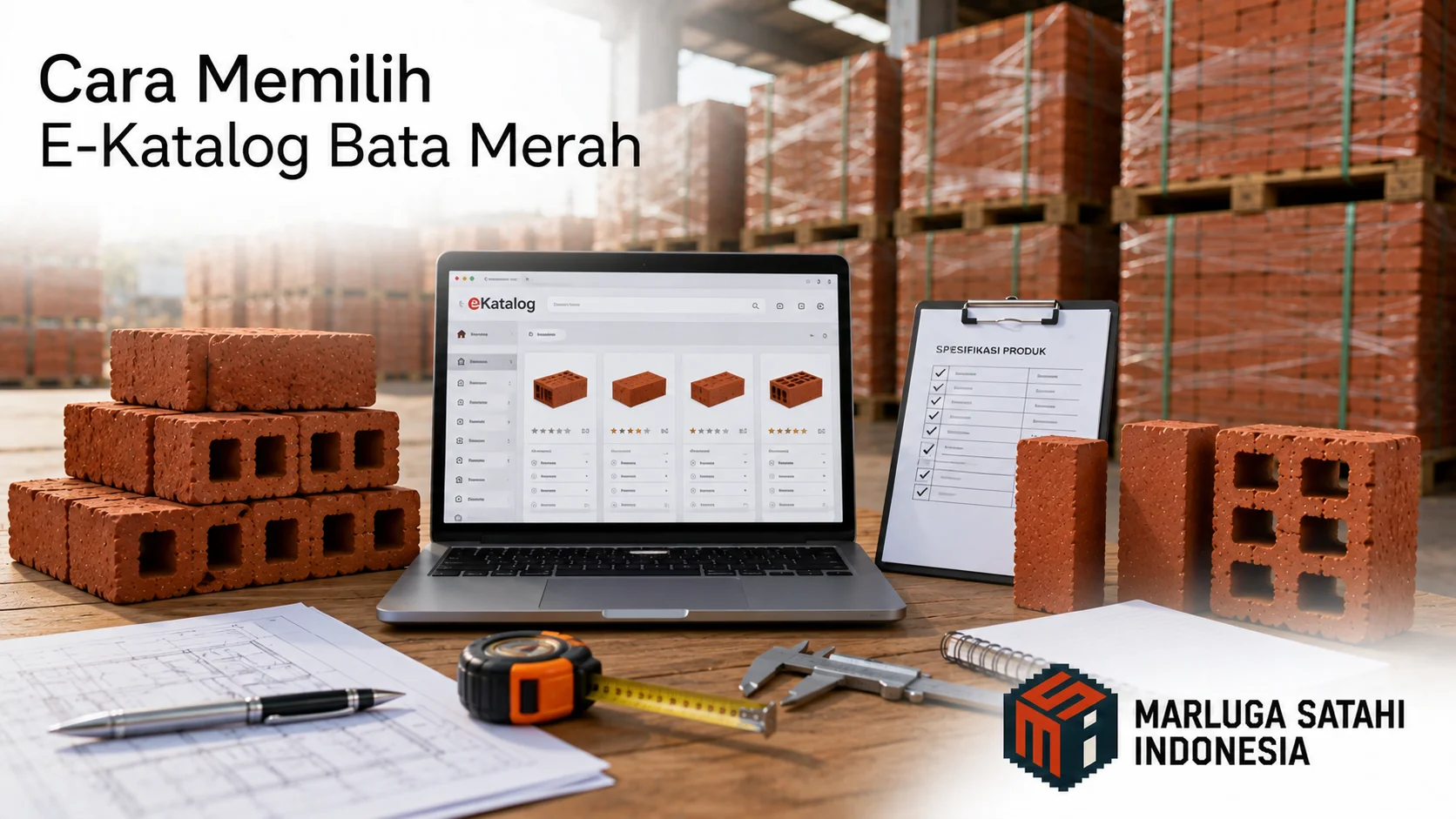 Cara memilih bata merah melalui E-Katalog.