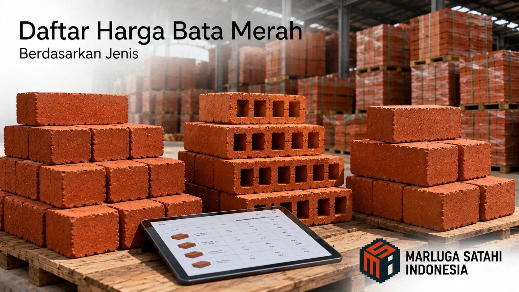 Harga bata merah berdasarkan ukuran dan kualitas untuk proyek konstruksi.