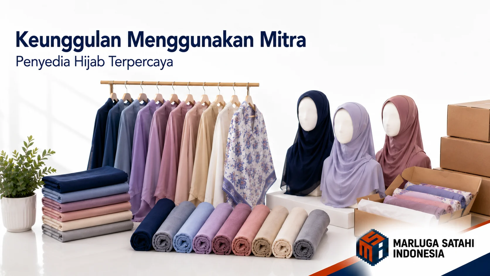Pertemuan bisnis antara manajer pengadaan dan penyedia hijab untuk membahas detail harga dan kualitas produk.