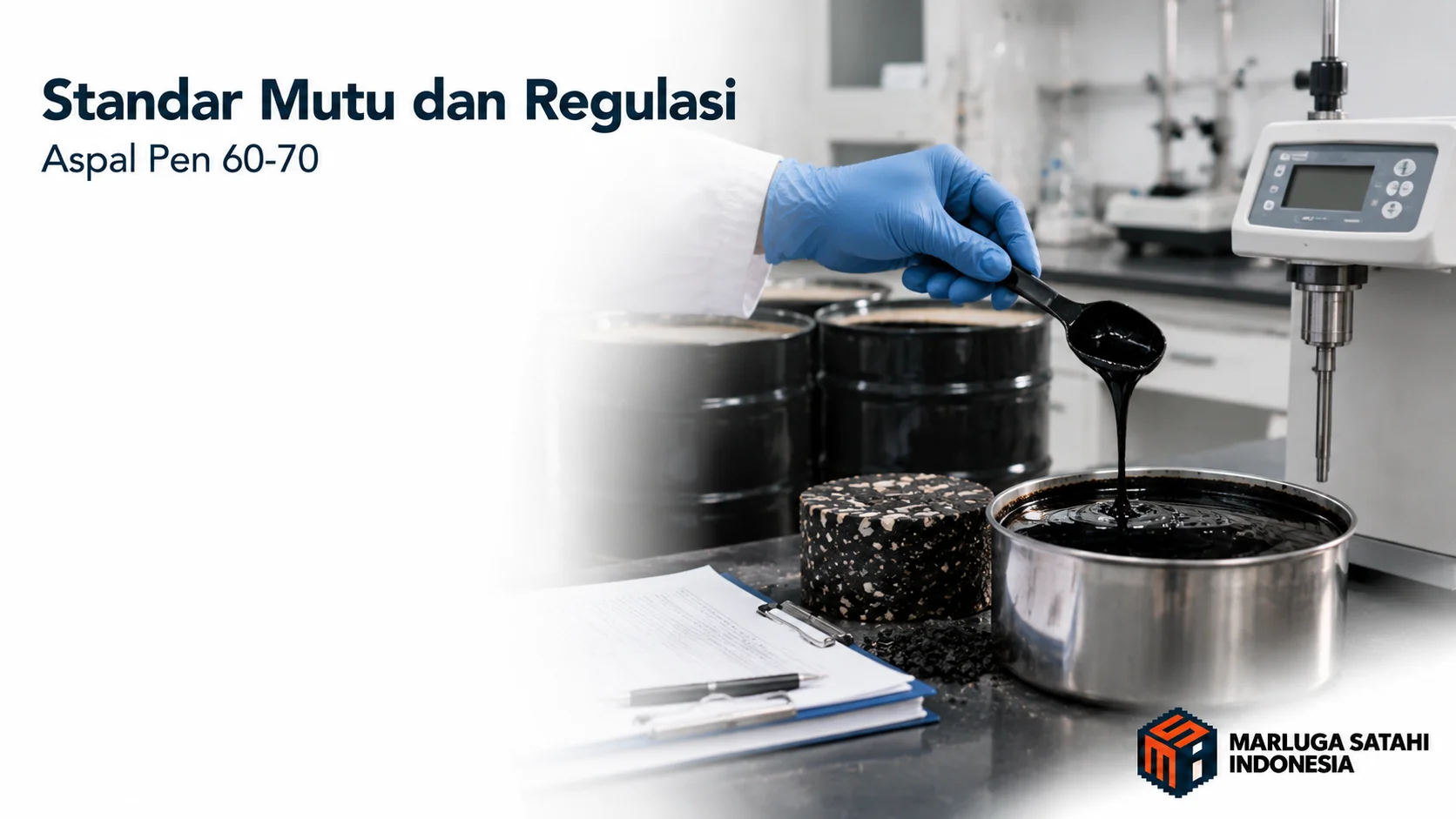 Pengujian mutu Aspal Pen 60-70 sesuai spesifikasi teknis konstruksi jalan