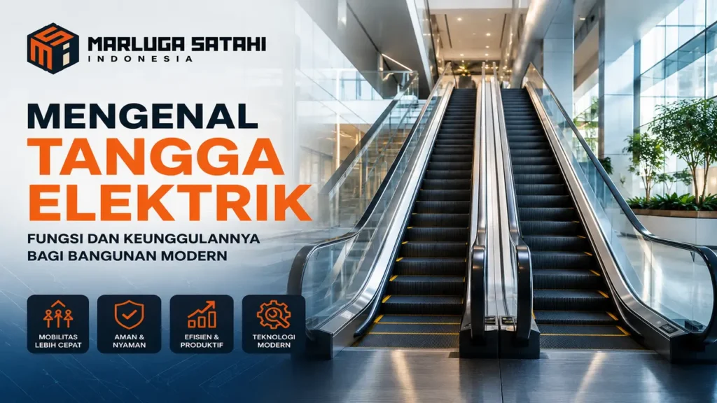 Tangga Elektrik modern pada gedung bertingkat yang menunjukkan fungsi Tangga Elektrik untuk mendukung mobilitas pengguna.