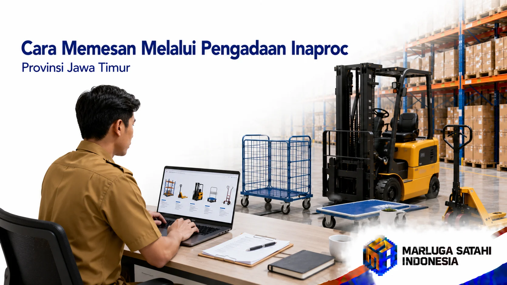 Proses Pengadaan Inaproc Provinsi Jawa Timur untuk peralatan gudang sesuai kebutuhan instansi pemerintah.