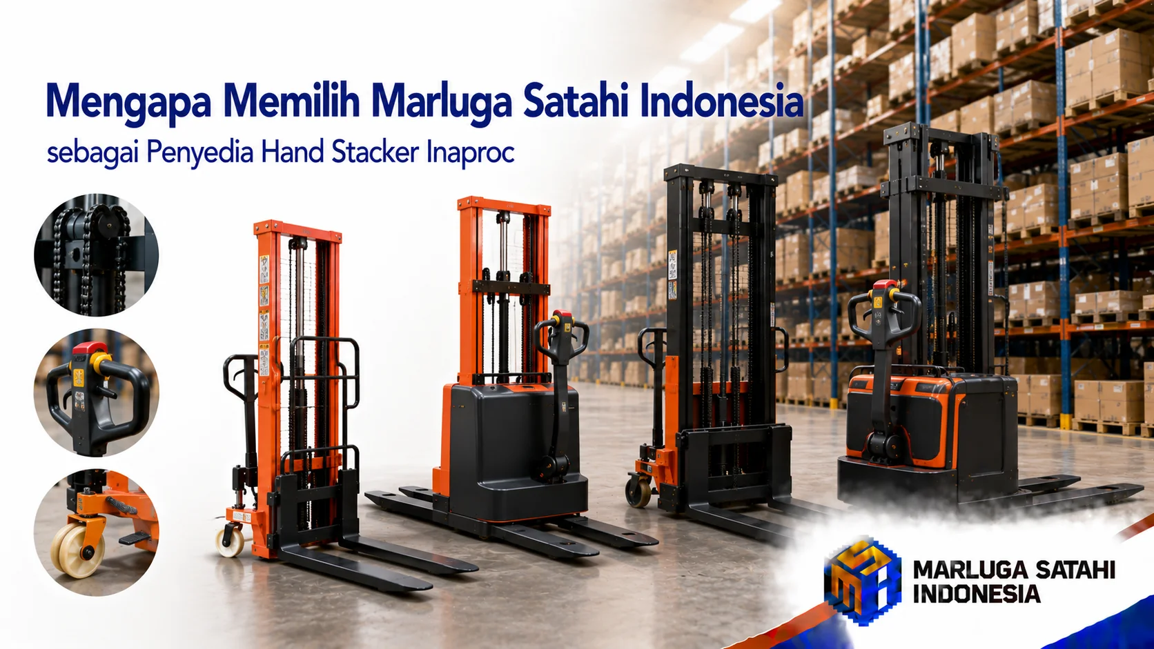 Marluga Satahi Indonesia sebagai Penyedia Hand Stacker Inaproc untuk pengadaan pergudangan dan logistik.