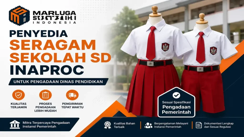 Penyedia seragam sekolah SD Inaproc untuk pengadaan Dinas Pendidikan dengan seragam SD berkualitas dari Marluga Satahi Indonesia.