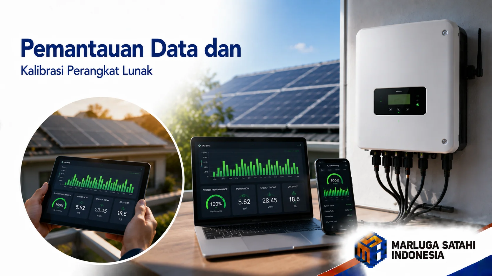 Penggunaan aplikasi pemantau sistem untuk melihat performa inverter secara real-time guna mendeteksi anomali lebih awal.