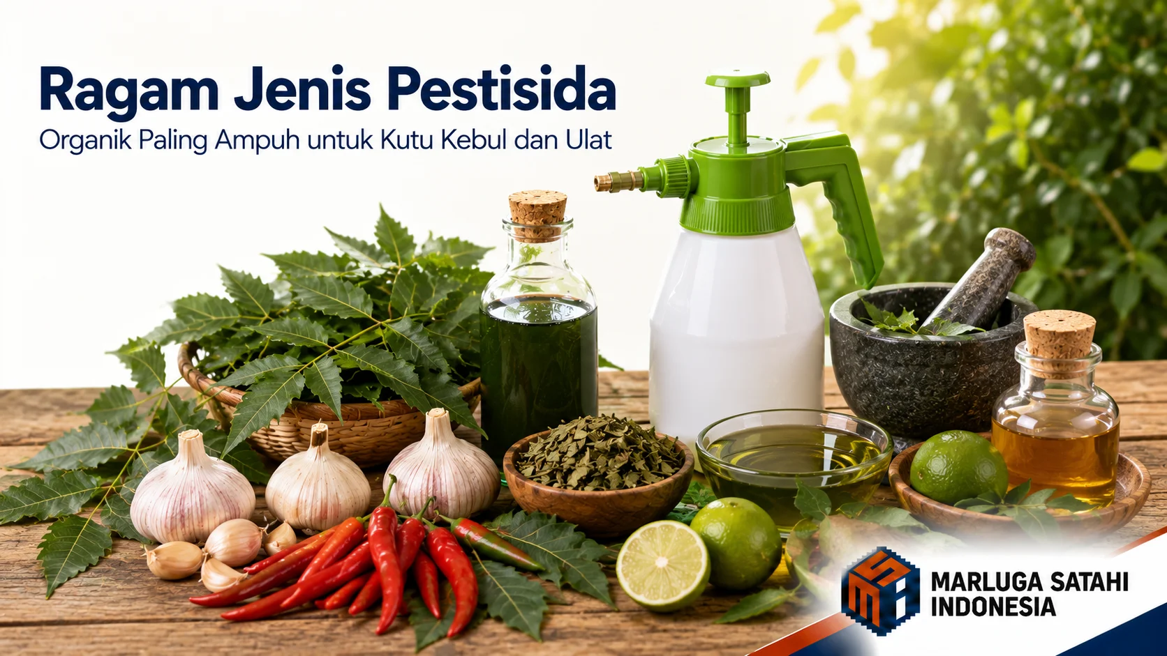 Pilihan bahan aktif alami seperti daun mimba dan bawang putih untuk membuat racikan pestisida organik paling ampuh.