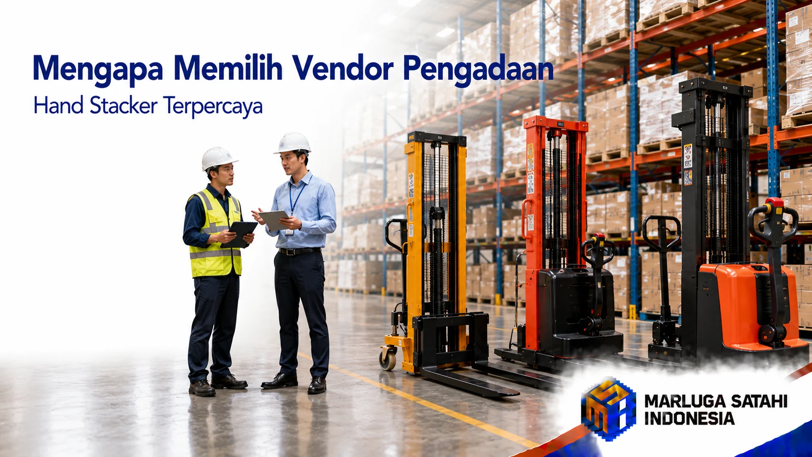 Vendor Pengadaan Hand Stacker membantu memilih produk sesuai spesifikasi dan kebutuhan operasional gudang.