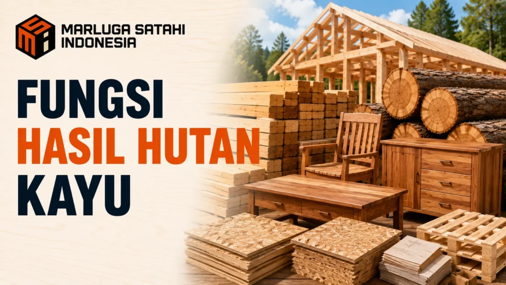 Fungsi Hasil Hutan Kayu sebagai material konstruksi, furnitur, dan kebutuhan industri