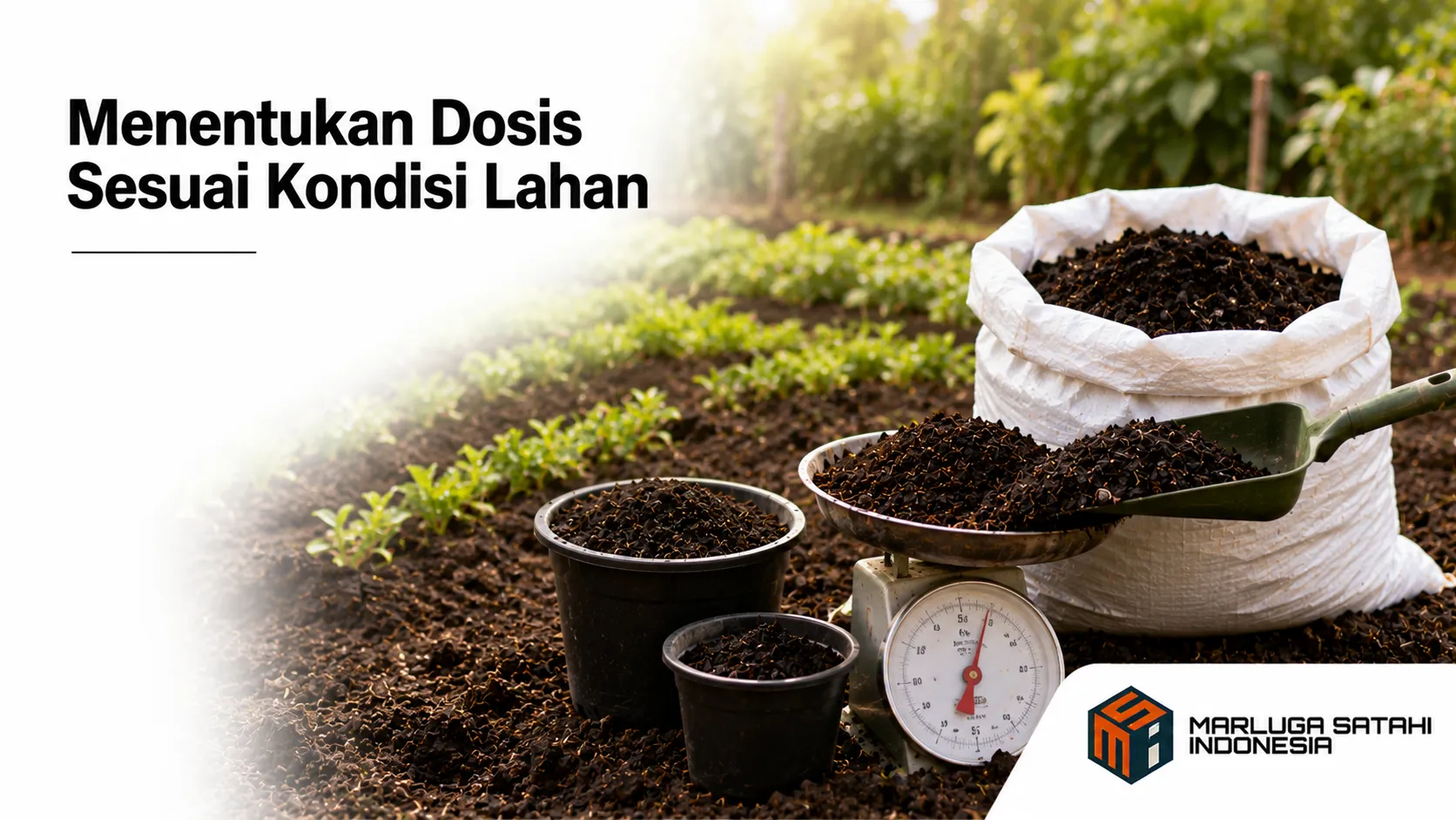 Penentuan dosis kompos berdasarkan kondisi tanah dan kebutuhan lahan.