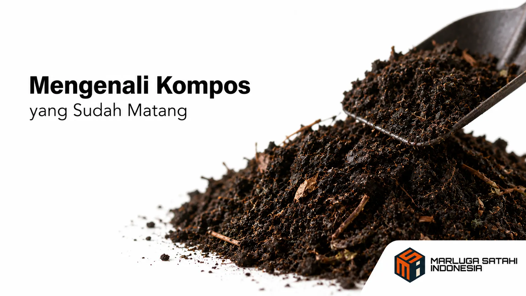 Kompos matang dengan tekstur remah dan warna gelap yang siap digunakan.