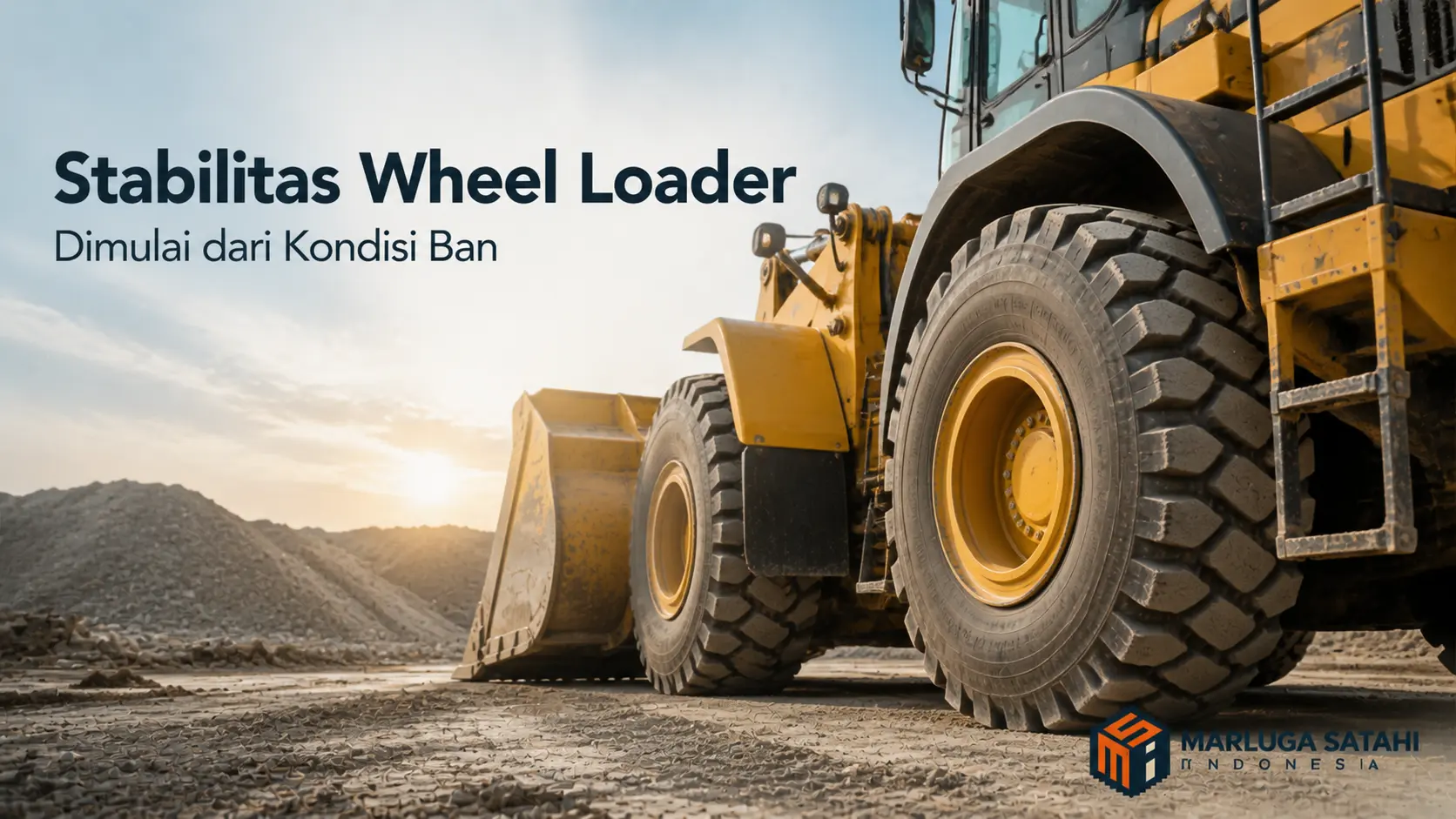 Peran ban dalam menjaga stabilitas wheel loader untuk mendukung traksi dan keseimbangan alat berat di area kerja