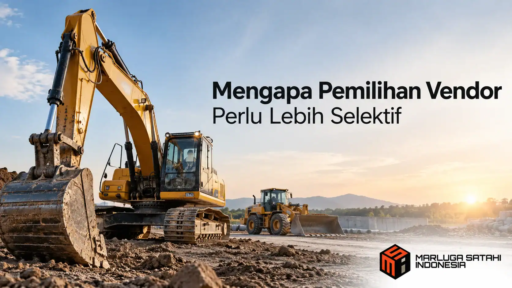 Vendor alat berat dinas PUPR dengan excavator untuk kebutuhan proyek konstruksi dan pekerjaan infrastruktur.