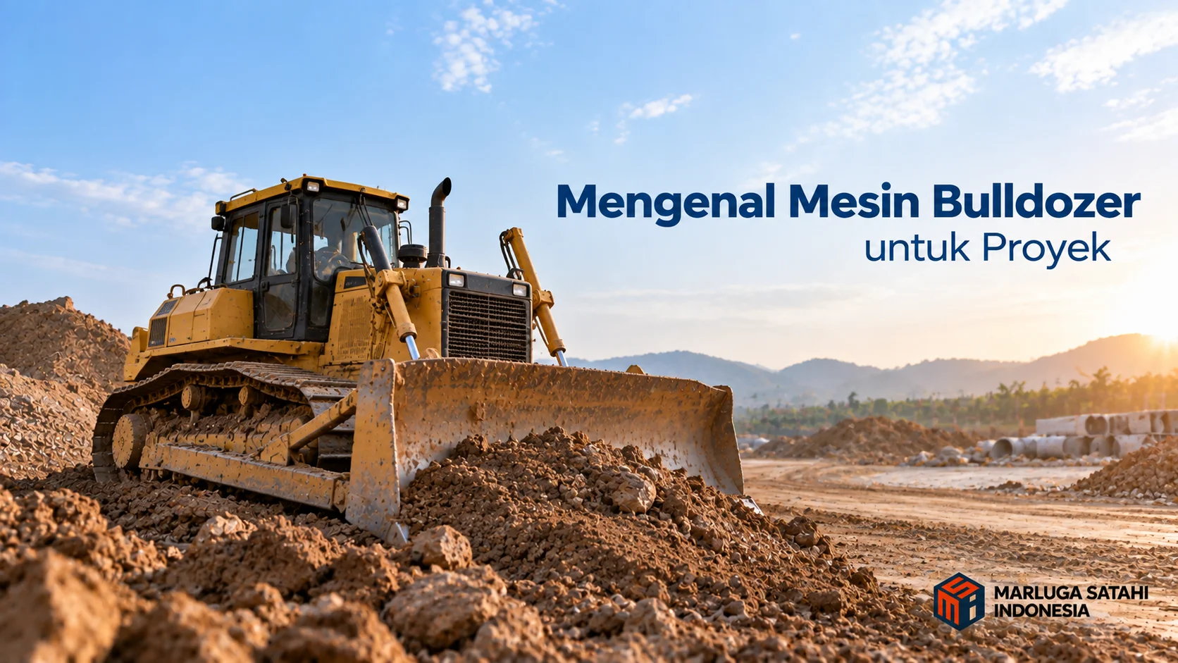 Mesin bulldozer untuk mendukung pekerjaan proyek