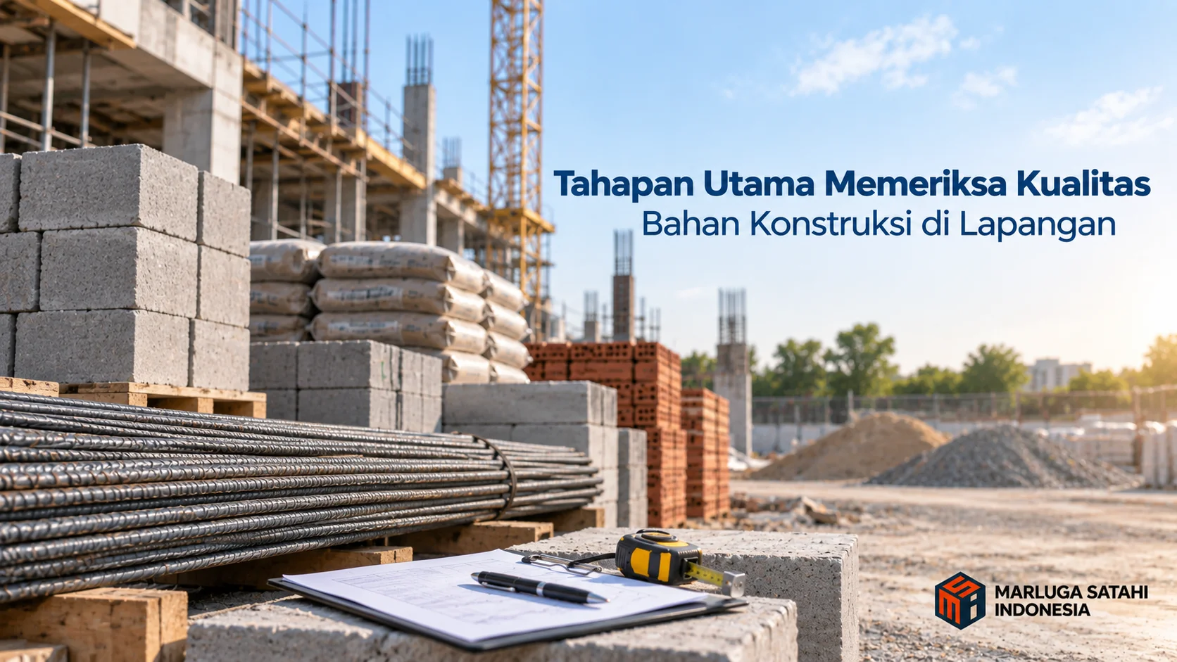 Memeriksa kualitas bahan konstruksi di lapangan