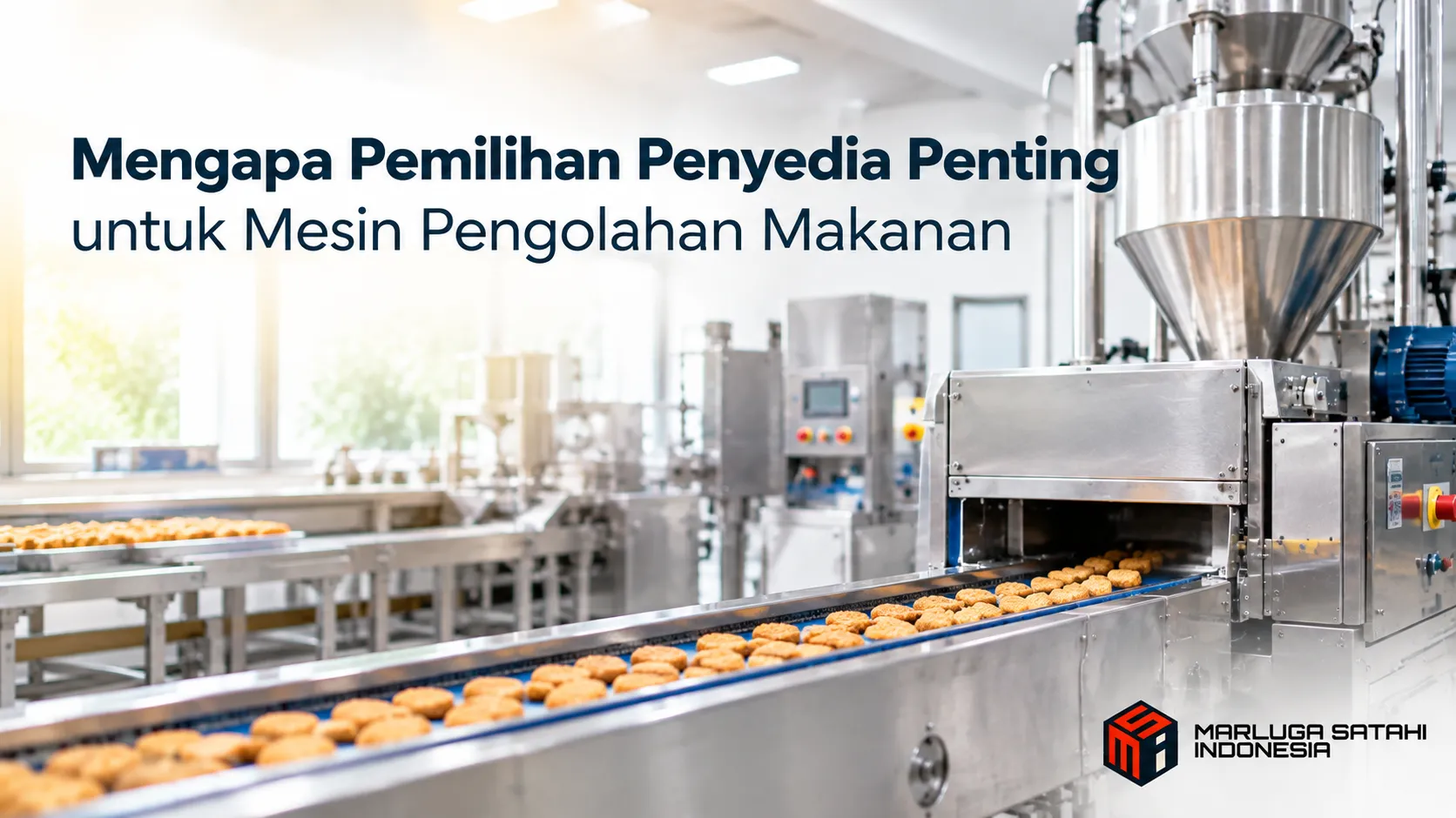 Mesin pengolahan makanan di fasilitas produksi